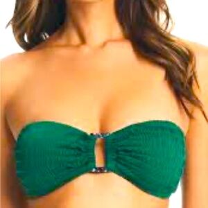 Bar III Women's Pucker Up Textured Green Bikini Set Created for Macy's Size L